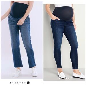 2 pairs maternity jeans (sold Navy & Motherhood Maternity) size 6 & Small